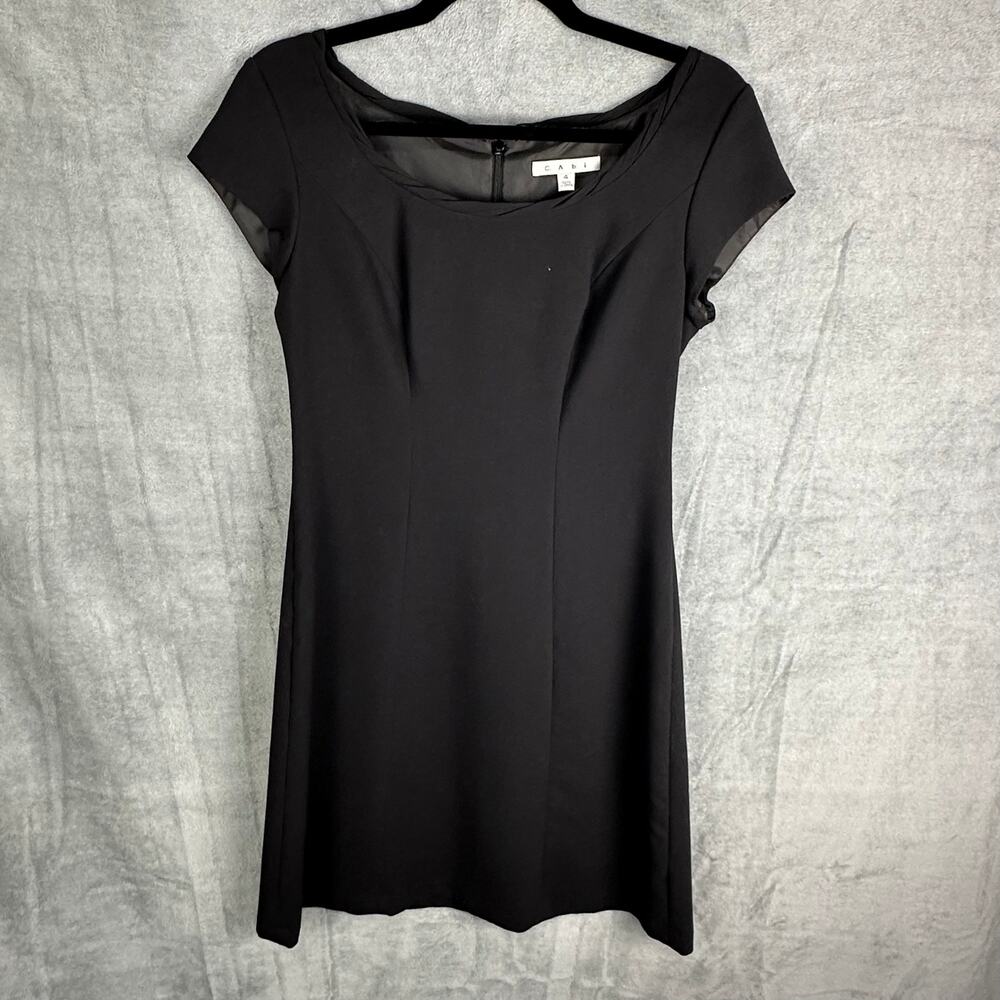 Cabi Dress Womens 4 Black Cap Sleeve Knee Length Style 840 Career Neutral LBD